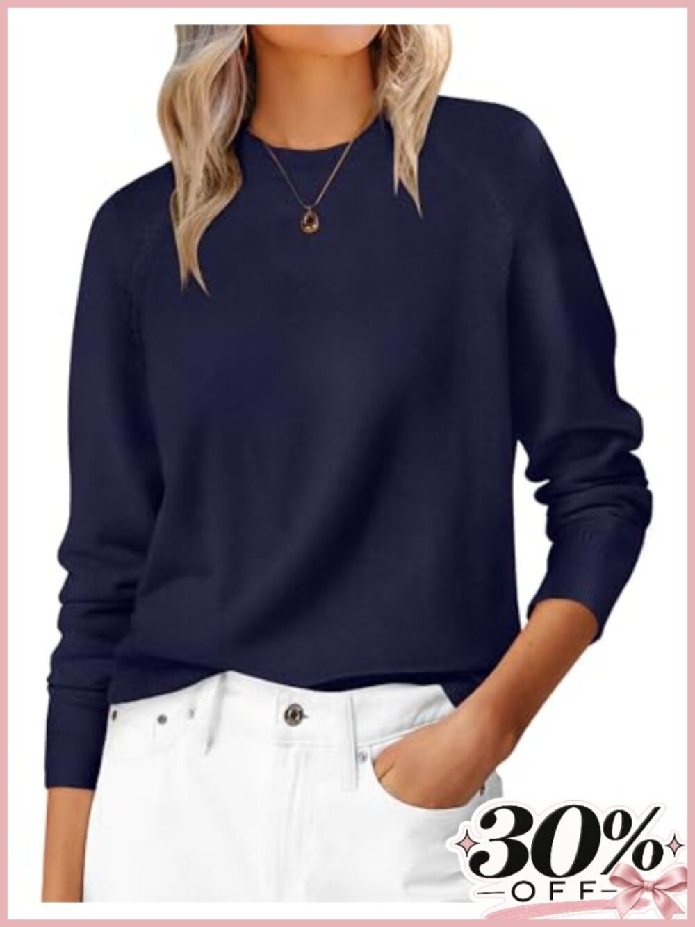 Women's Long Sleeve Crew Neck Lightweight Sweater Pullover